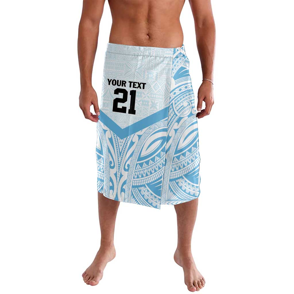 Fiji Football Custom Lavalava Bula Boys Go Champions LT9 Blue - Polynesian Pride