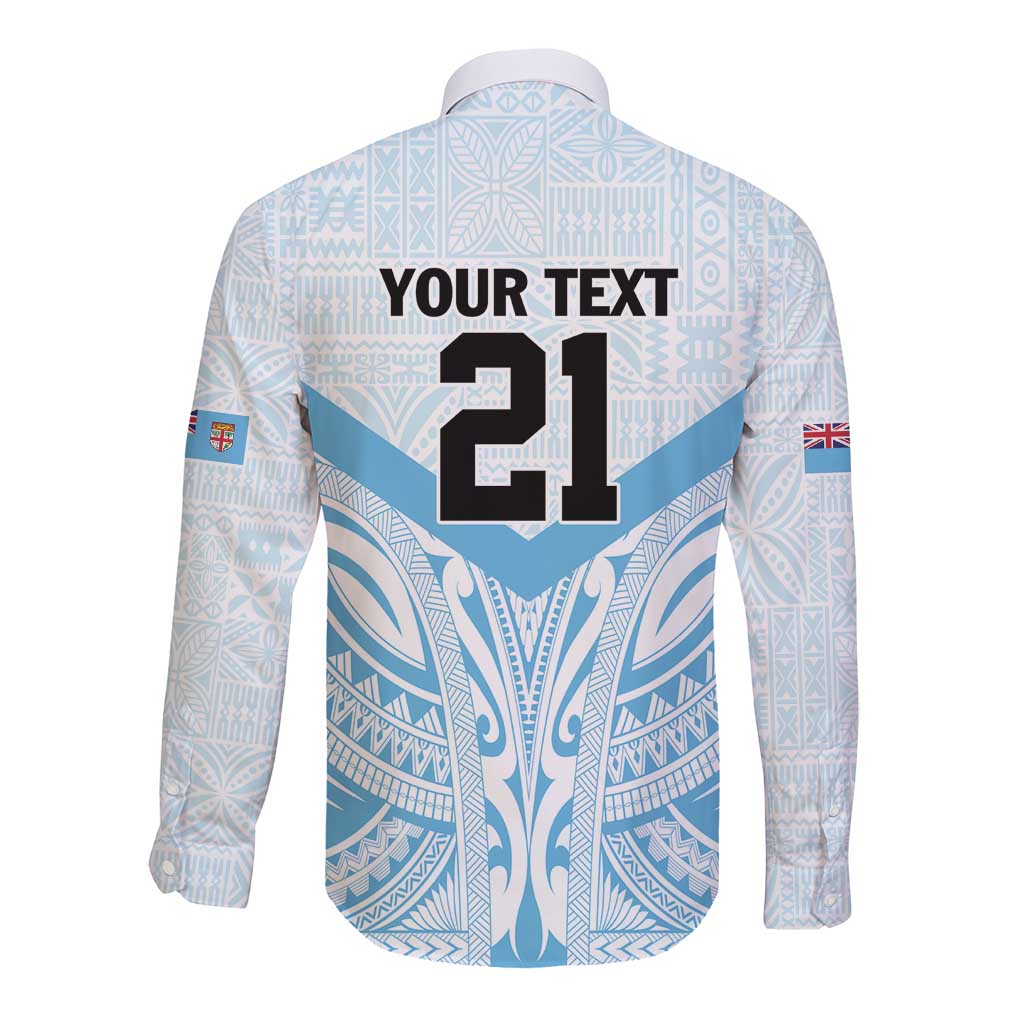 Fiji Football Custom Long Sleeve Button Shirt Bula Boys Go Champions LT9 - Polynesian Pride