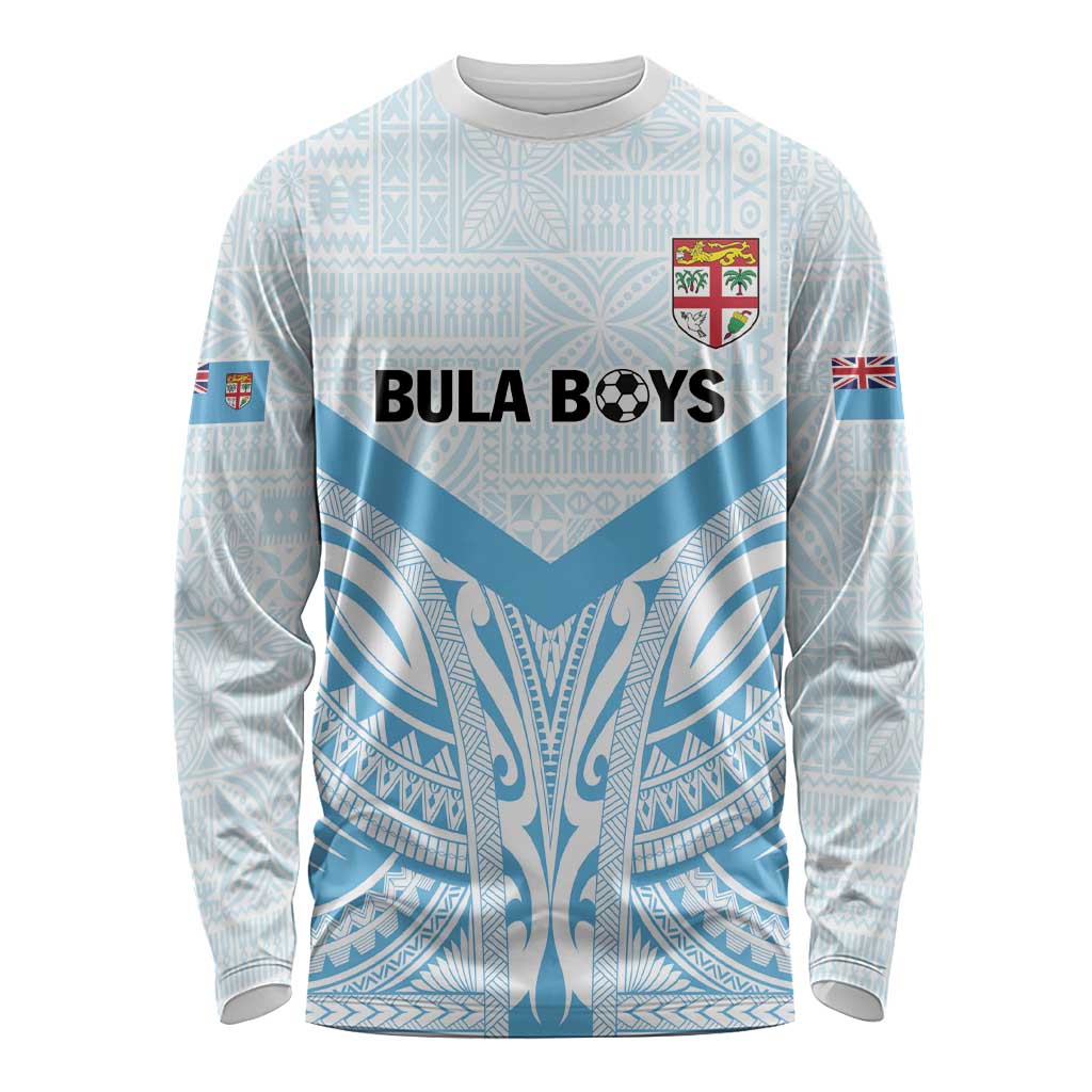 Fiji Football Custom Long Sleeve Shirt Bula Boys Go Champions LT9 Unisex Blue - Polynesian Pride