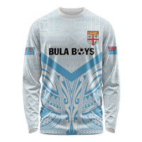 Fiji Football Custom Long Sleeve Shirt Bula Boys Go Champions LT9 Unisex Blue - Polynesian Pride
