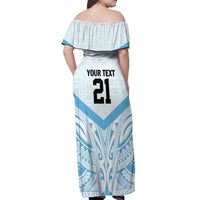 Fiji Football Custom Off Shoulder Maxi Dress Bula Boys Go Champions LT9 - Polynesian Pride