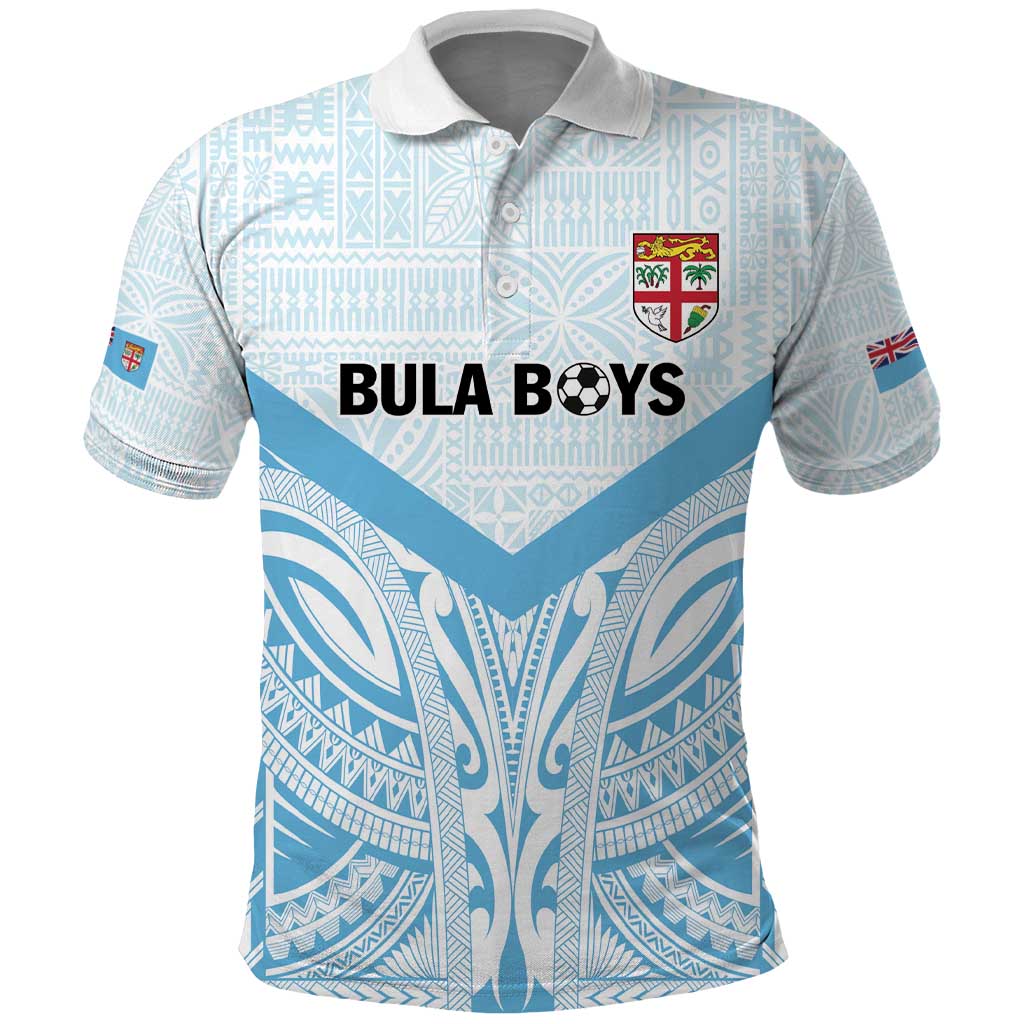 Fiji Football Custom Polo Shirt Bula Boys Go Champions LT9 Blue - Polynesian Pride