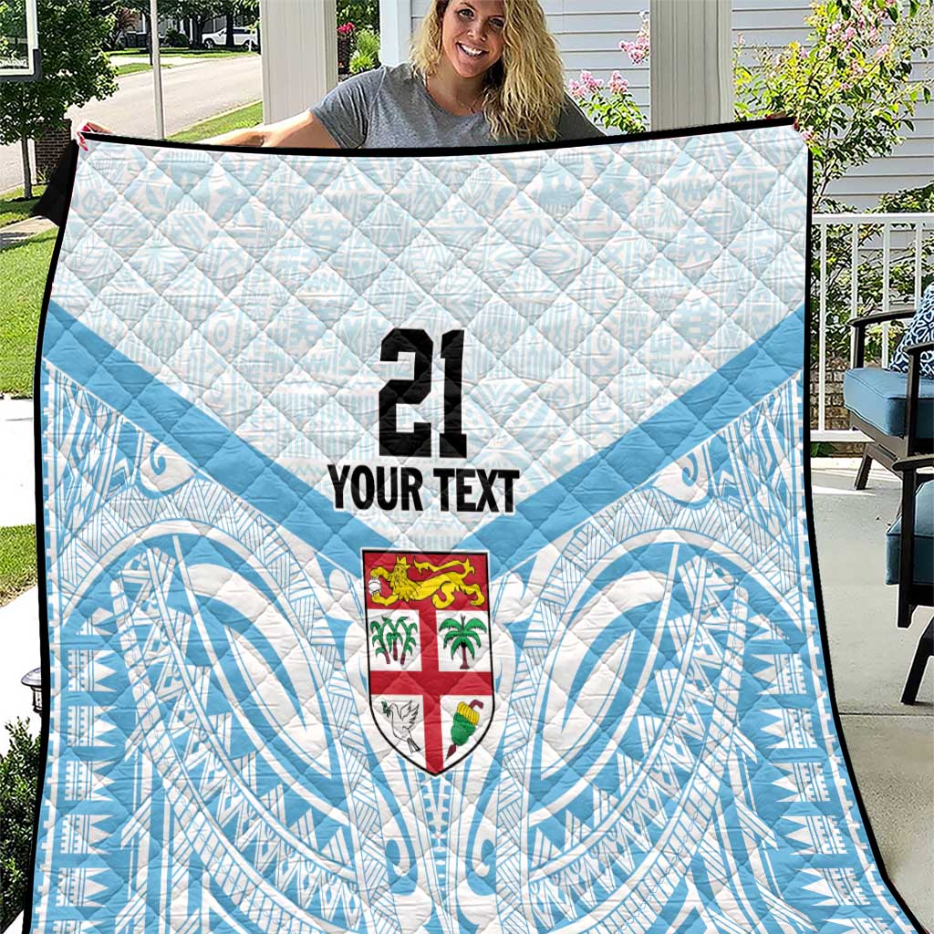 Fiji Football Custom Quilt Bula Boys Go Champions LT9 Blue - Polynesian Pride