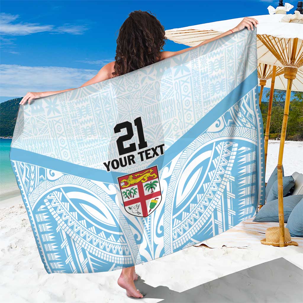 Fiji Football Custom Sarong Bula Boys Go Champions LT9 One Size 44 x 66 inches Blue - Polynesian Pride