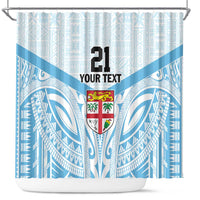 Fiji Football Custom Shower Curtain Bula Boys Go Champions LT9 Blue - Polynesian Pride
