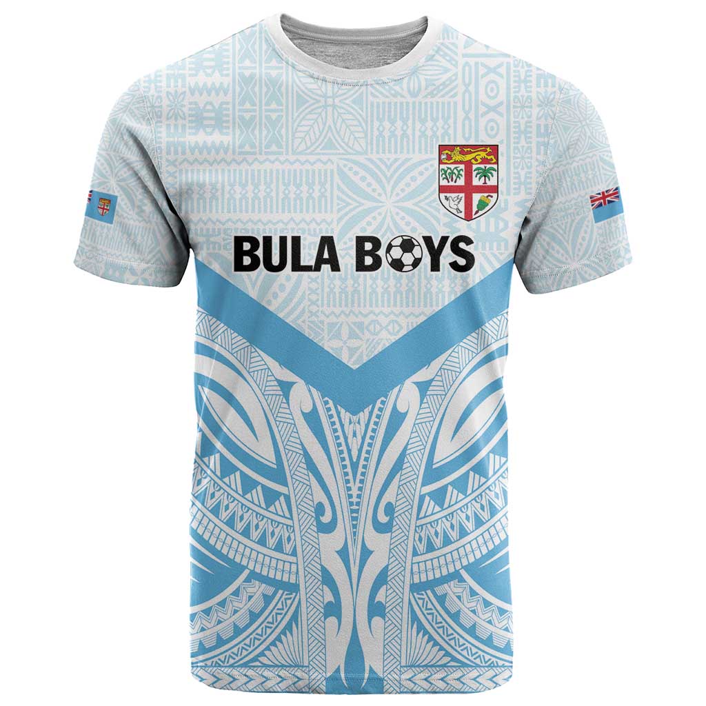 Fiji Football Custom T Shirt Bula Boys Go Champions LT9 Blue - Polynesian Pride