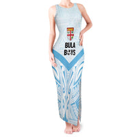 Fiji Football Custom Tank Maxi Dress Bula Boys Go Champions LT9 Women Blue - Polynesian Pride