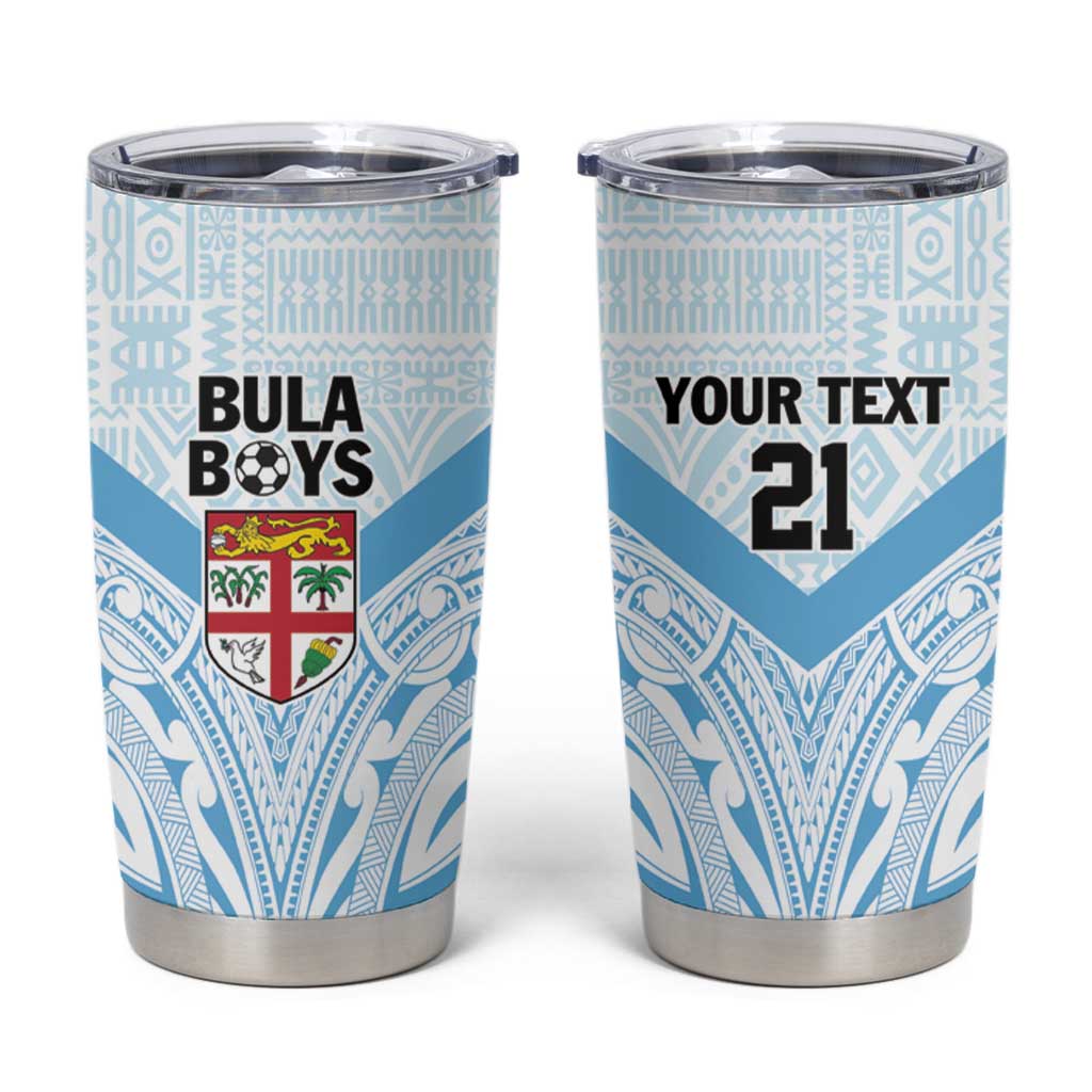 Fiji Football Custom Tumbler Cup Bula Boys Go Champions LT9 Blue - Polynesian Pride