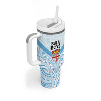 Fiji Football Custom Tumbler With Handle Bula Boys Go Champions LT9 - Polynesian Pride