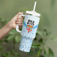 Fiji Football Custom Tumbler With Handle Bula Boys Go Champions LT9 - Polynesian Pride