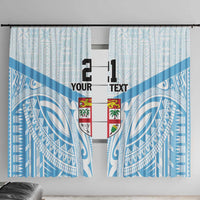 Fiji Football Custom Window Curtain Bula Boys Go Champions LT9 With Hooks Blue - Polynesian Pride