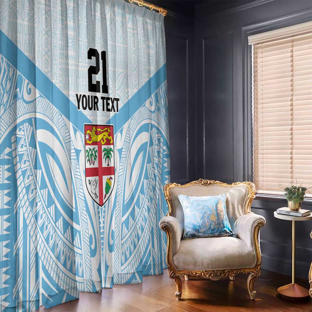 Fiji Football Custom Window Curtain Bula Boys Go Champions LT9 - Polynesian Pride