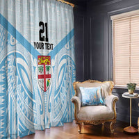 Fiji Football Custom Window Curtain Bula Boys Go Champions LT9 - Polynesian Pride