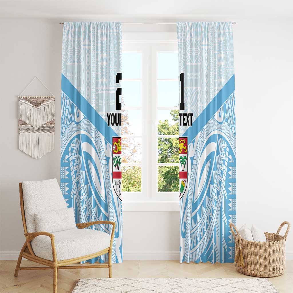 Fiji Football Custom Window Curtain Bula Boys Go Champions LT9 - Polynesian Pride