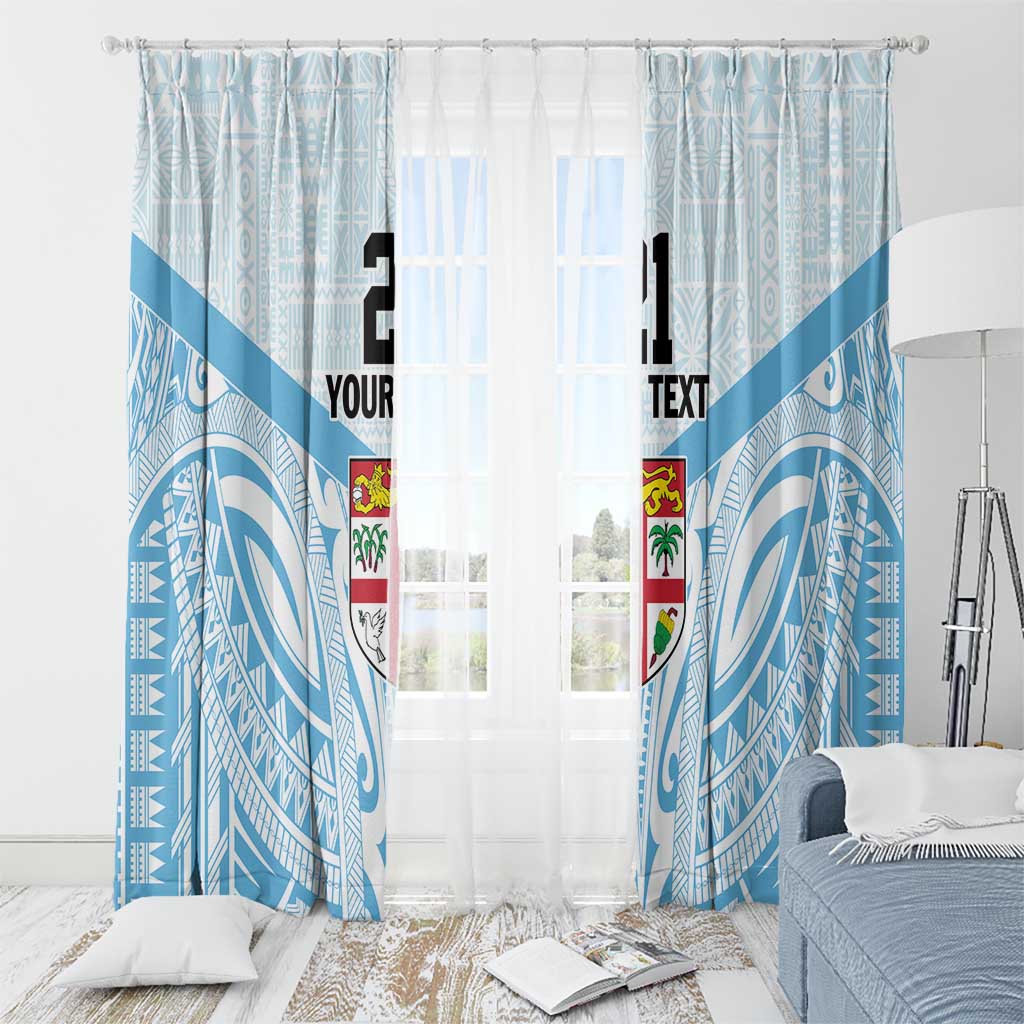 Fiji Football Custom Window Curtain Bula Boys Go Champions LT9 - Polynesian Pride