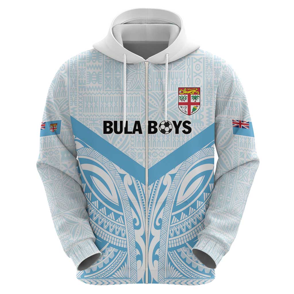 Fiji Football Custom Zip Hoodie Bula Boys Go Champions LT9 - Polynesian Pride