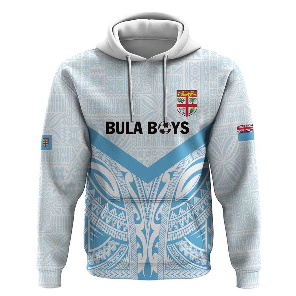 Fiji Football Custom Zip Hoodie Bula Boys Go Champions LT9 Pullover Hoodie Blue - Polynesian Pride