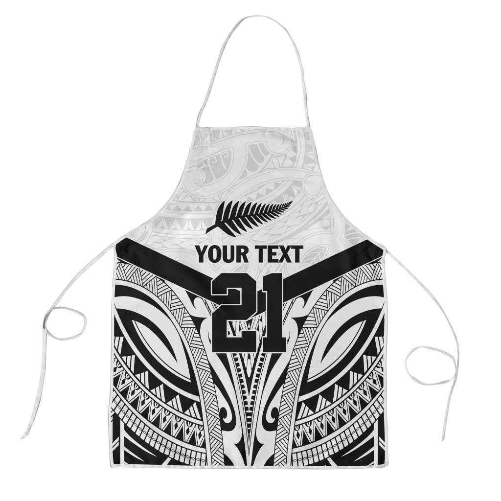 New Zealand Football Custom Apron All White Fern Go Champions LT9 White - Polynesian Pride
