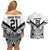 New Zealand Football Custom Couples Matching Off Shoulder Short Dress and Hawaiian Shirt All White Fern Go Champions