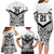 New Zealand Football Custom Family Matching Long Sleeve Bodycon Dress and Hawaiian Shirt All White Fern Go Champions