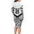 New Zealand Football Custom Family Matching Long Sleeve Bodycon Dress and Hawaiian Shirt All White Fern Go Champions