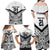 New Zealand Football Custom Family Matching Off Shoulder Maxi Dress and Hawaiian Shirt All White Fern Go Champions