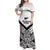 New Zealand Football Custom Family Matching Off Shoulder Maxi Dress and Hawaiian Shirt All White Fern Go Champions