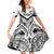 New Zealand Football Custom Family Matching Off Shoulder Short Dress and Hawaiian Shirt All White Fern Go Champions