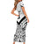 New Zealand Football Custom Family Matching Short Sleeve Bodycon Dress and Hawaiian Shirt All White Fern Go Champions