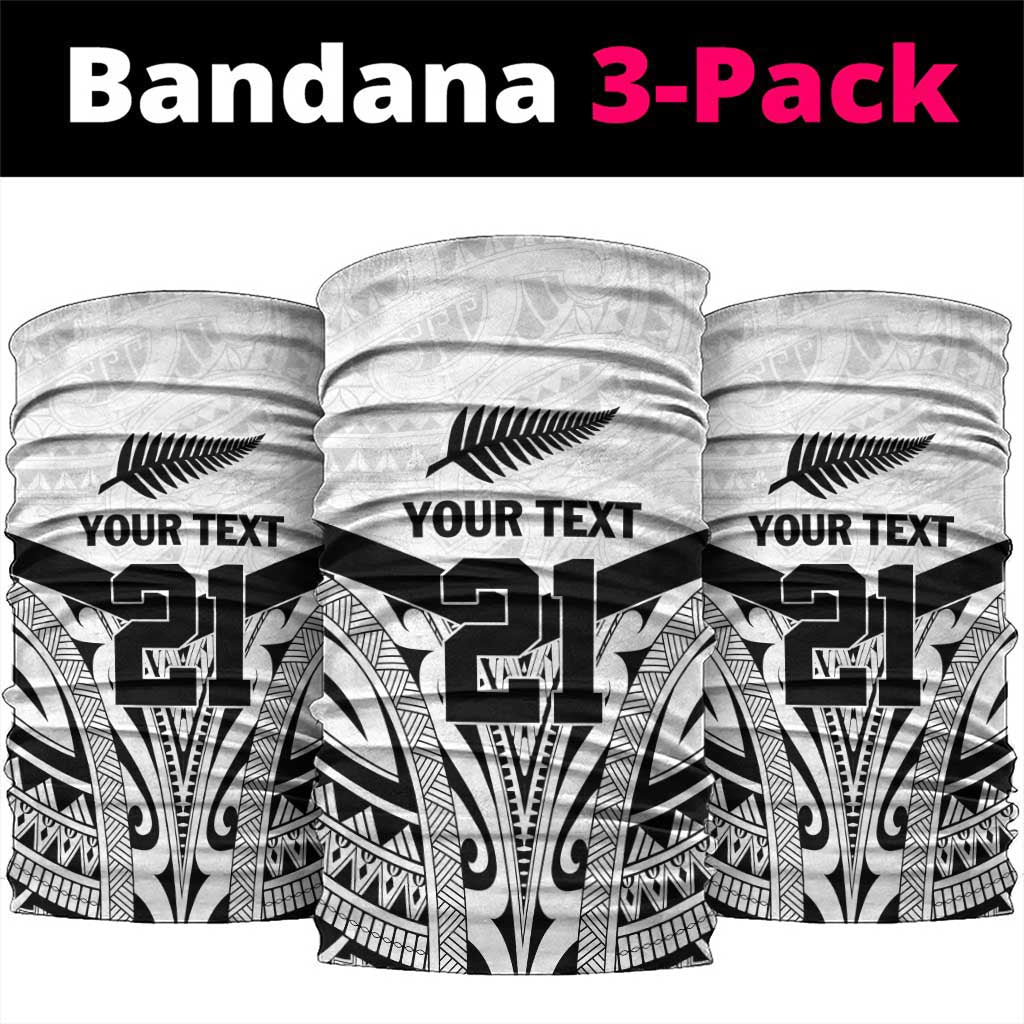 New Zealand Football Custom Neck Gaiter All White Fern Go Champions LT9 package One Size: 25*50cm White - Polynesian Pride