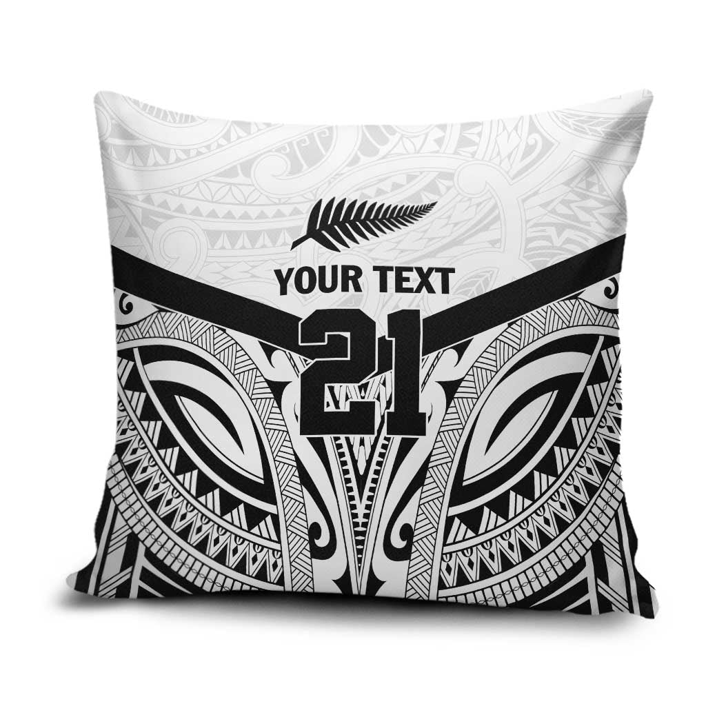 New Zealand Football Custom Pillow Cover All White Fern Go Champions LT9 White - Polynesian Pride
