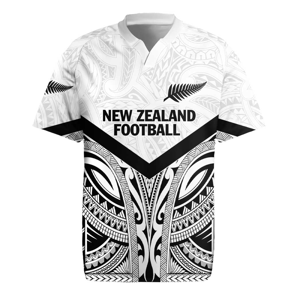 New Zealand Football Custom Rugby Jersey All White Fern Go Champions LT9 White - Polynesian Pride