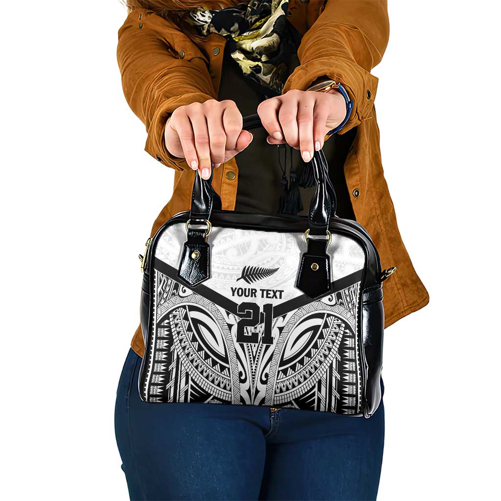 New Zealand Football Custom Shoulder Handbag All White Fern Go Champions LT9 One Size White - Polynesian Pride