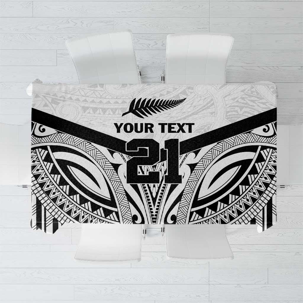 New Zealand Football Custom Tablecloth All White Fern Go Champions LT9 White - Polynesian Pride