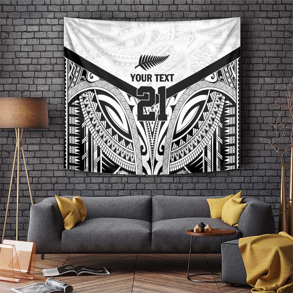 New Zealand Football Custom Tapestry All White Fern Go Champions LT9 White - Polynesian Pride