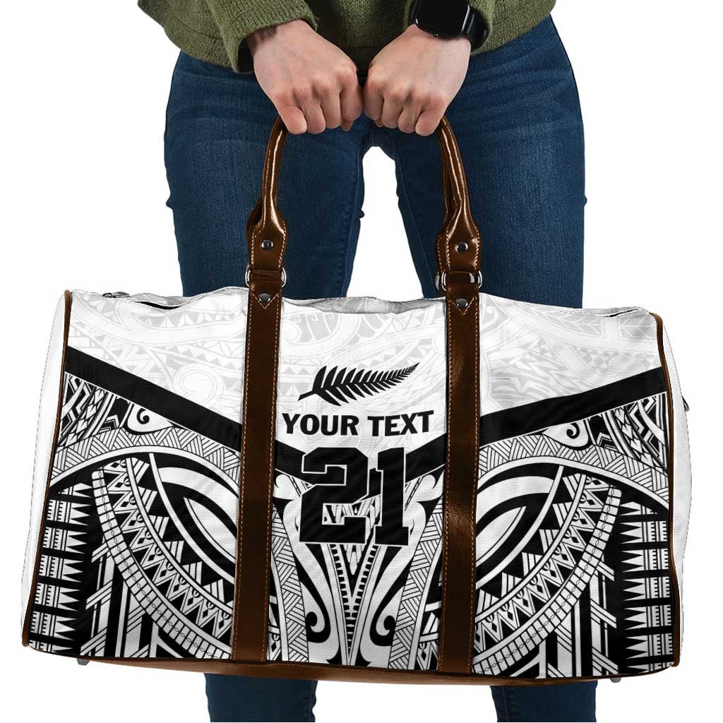 New Zealand Football Custom Travel Bag All White Fern Go Champions LT9 White - Polynesian Pride