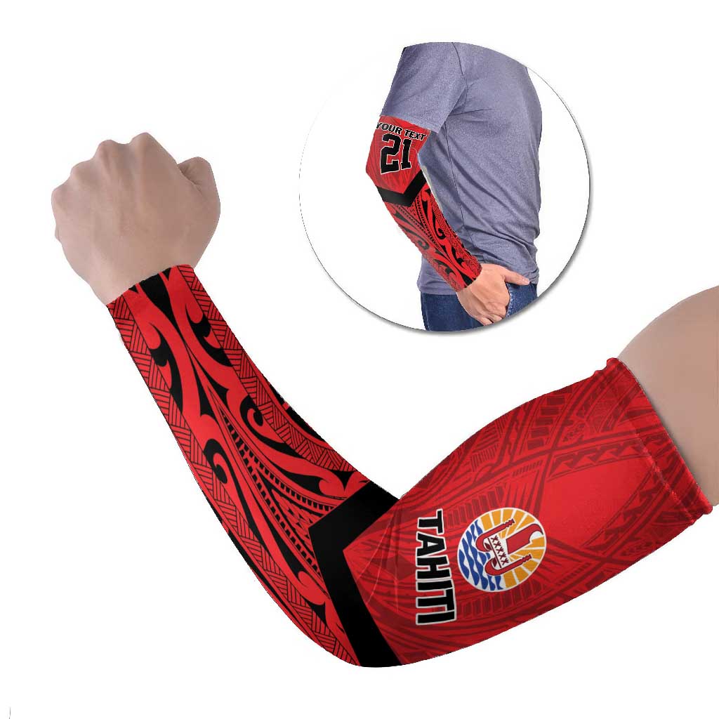 Tahiti Football Custom Arm Sleeves Toa Aito Go Champions LT9 Set of 2 Red - Polynesian Pride