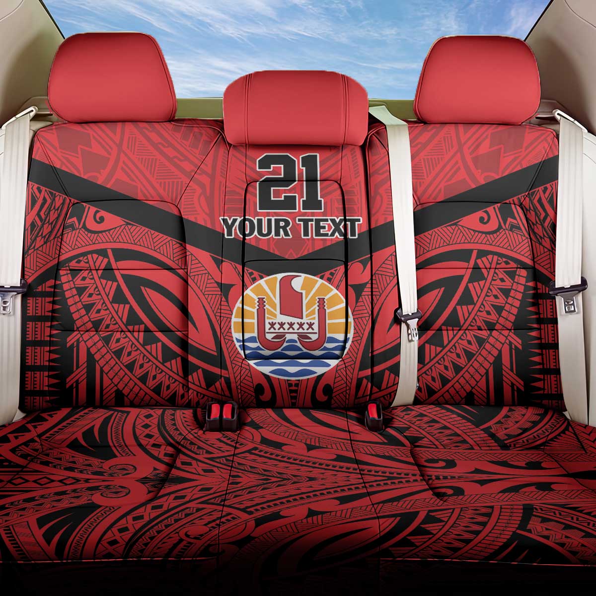 Tahiti Football Custom Back Car Seat Cover Toa Aito Go Champions LT9 One Size Red - Polynesian Pride