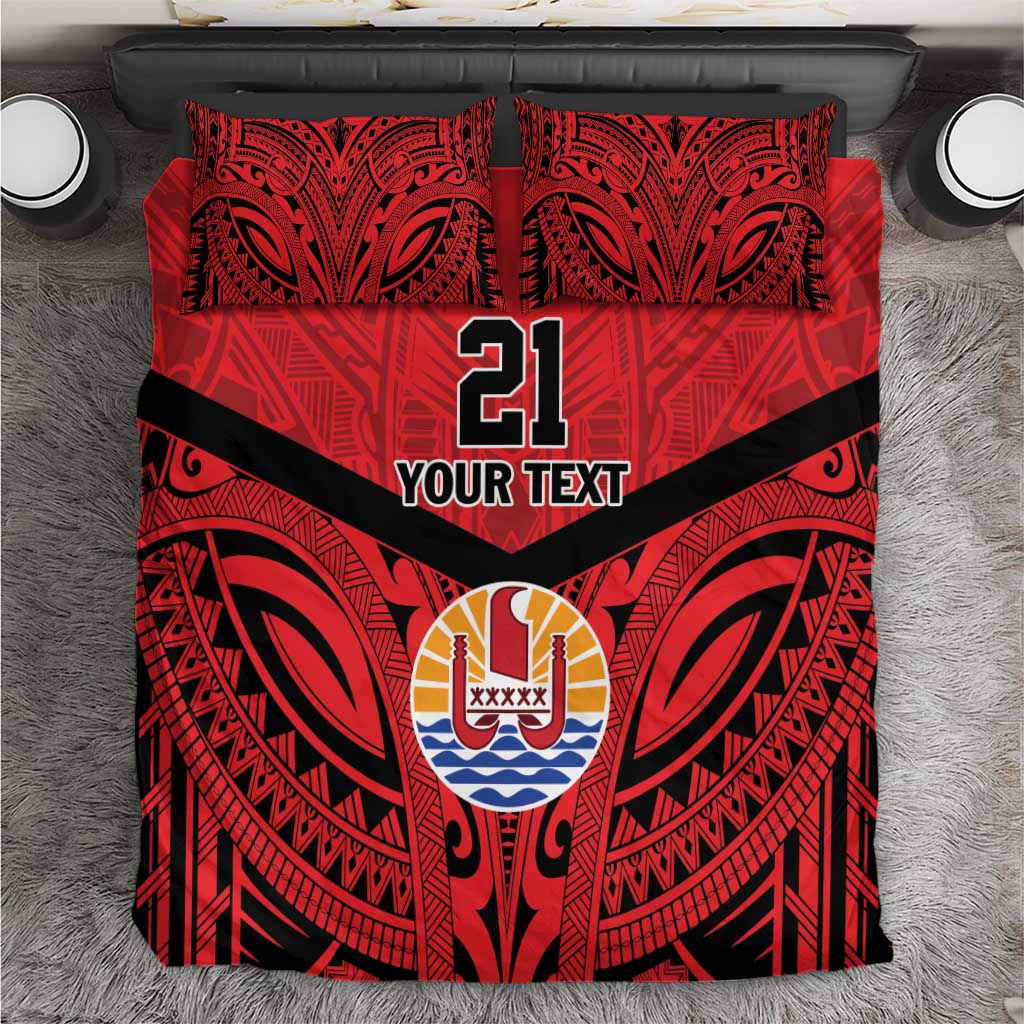Tahiti Football Custom Bedding Set Toa Aito Go Champions LT9 Red - Polynesian Pride