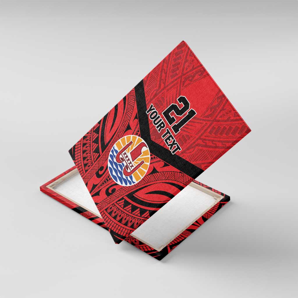 Tahiti Football Custom Canvas Wall Art Toa Aito Go Champions LT9 With Frame Red - Polynesian Pride
