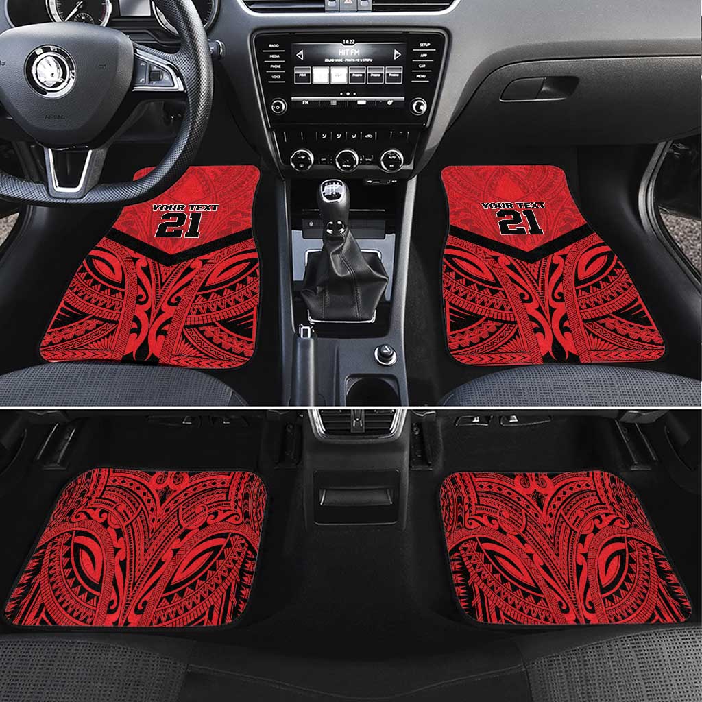 Tahiti Football Custom Car Mats Toa Aito Go Champions LT9 Set 4pcs Red - Polynesian Pride