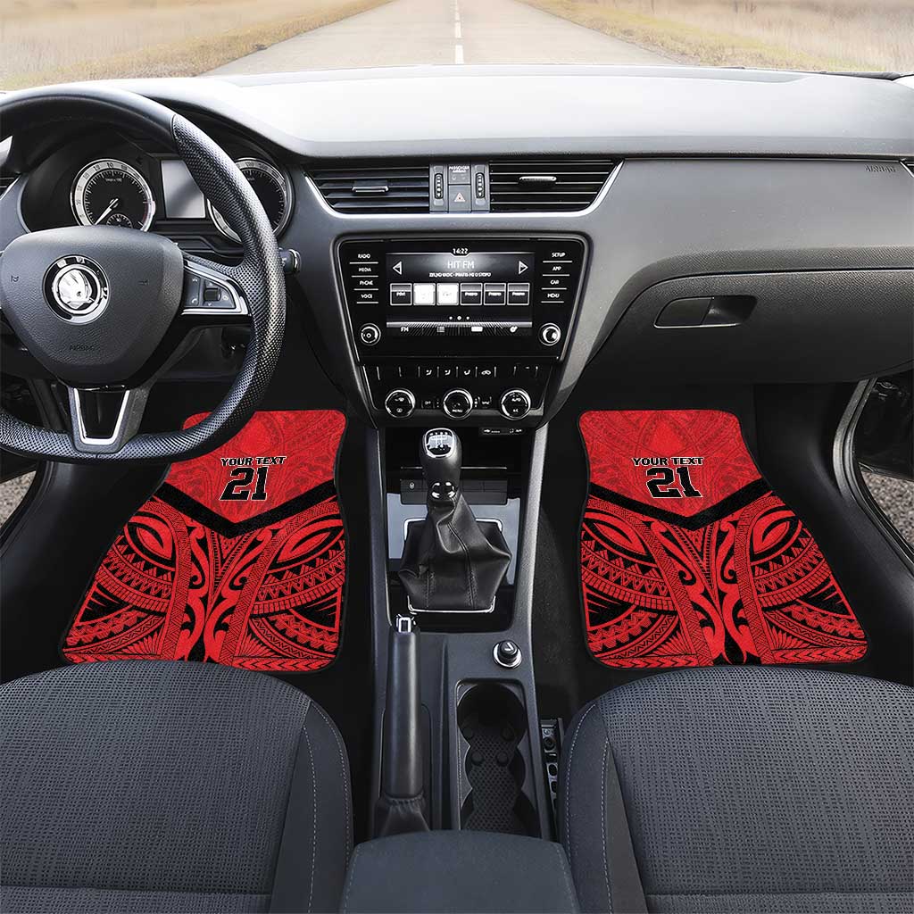 Tahiti Football Custom Car Mats Toa Aito Go Champions LT9 Set 2pcs - Front Red - Polynesian Pride