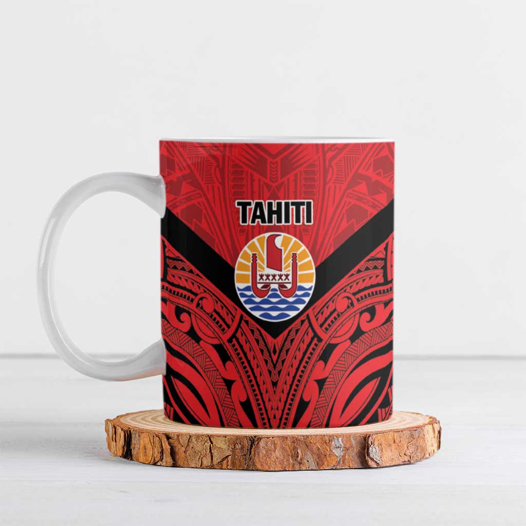Tahiti Football Custom Ceramic Mug Toa Aito Go Champions LT9 Red - Polynesian Pride