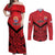 Tahiti Football Custom Couples Matching Off Shoulder Maxi Dress and Long Sleeve Button Shirt Toa Aito Go Champions