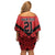 Tahiti Football Custom Family Matching Off Shoulder Short Dress and Hawaiian Shirt Toa Aito Go Champions