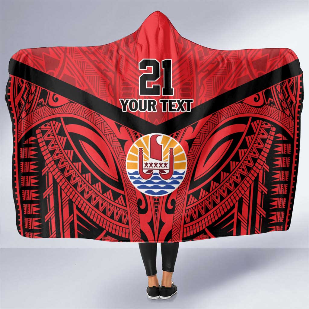 Tahiti Football Custom Hooded Blanket Toa Aito Go Champions LT9 One Size Red - Polynesian Pride
