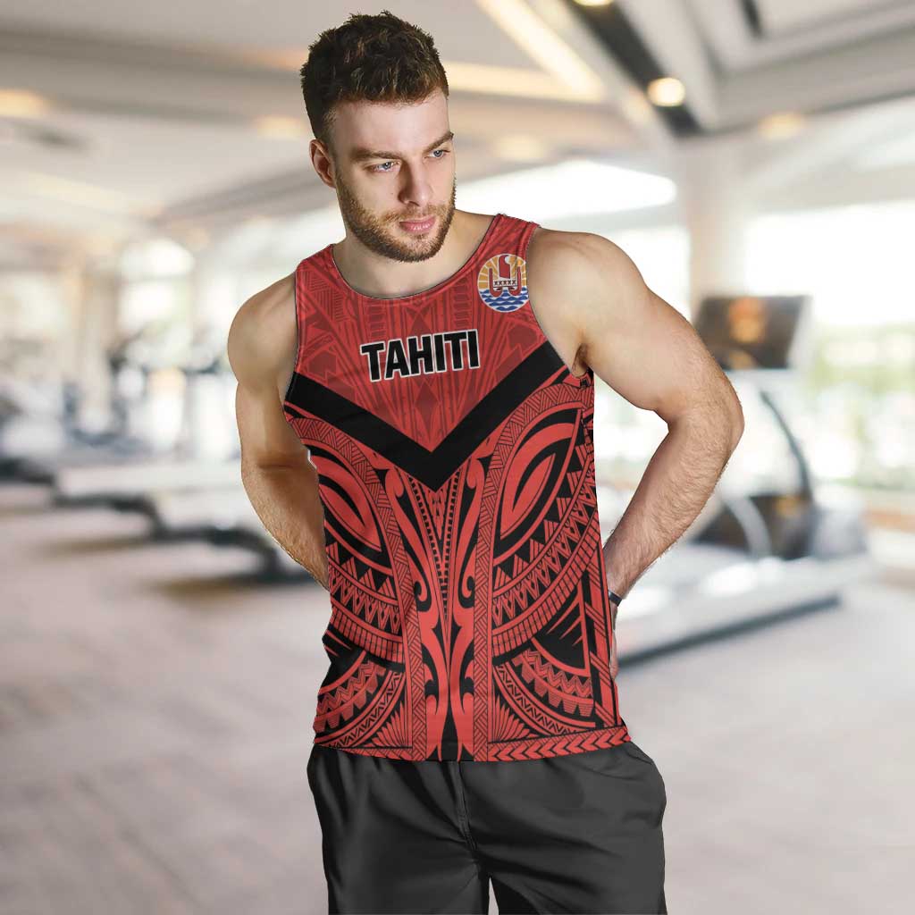 Tahiti Football Custom Men Tank Top Toa Aito Go Champions LT9 Red - Polynesian Pride