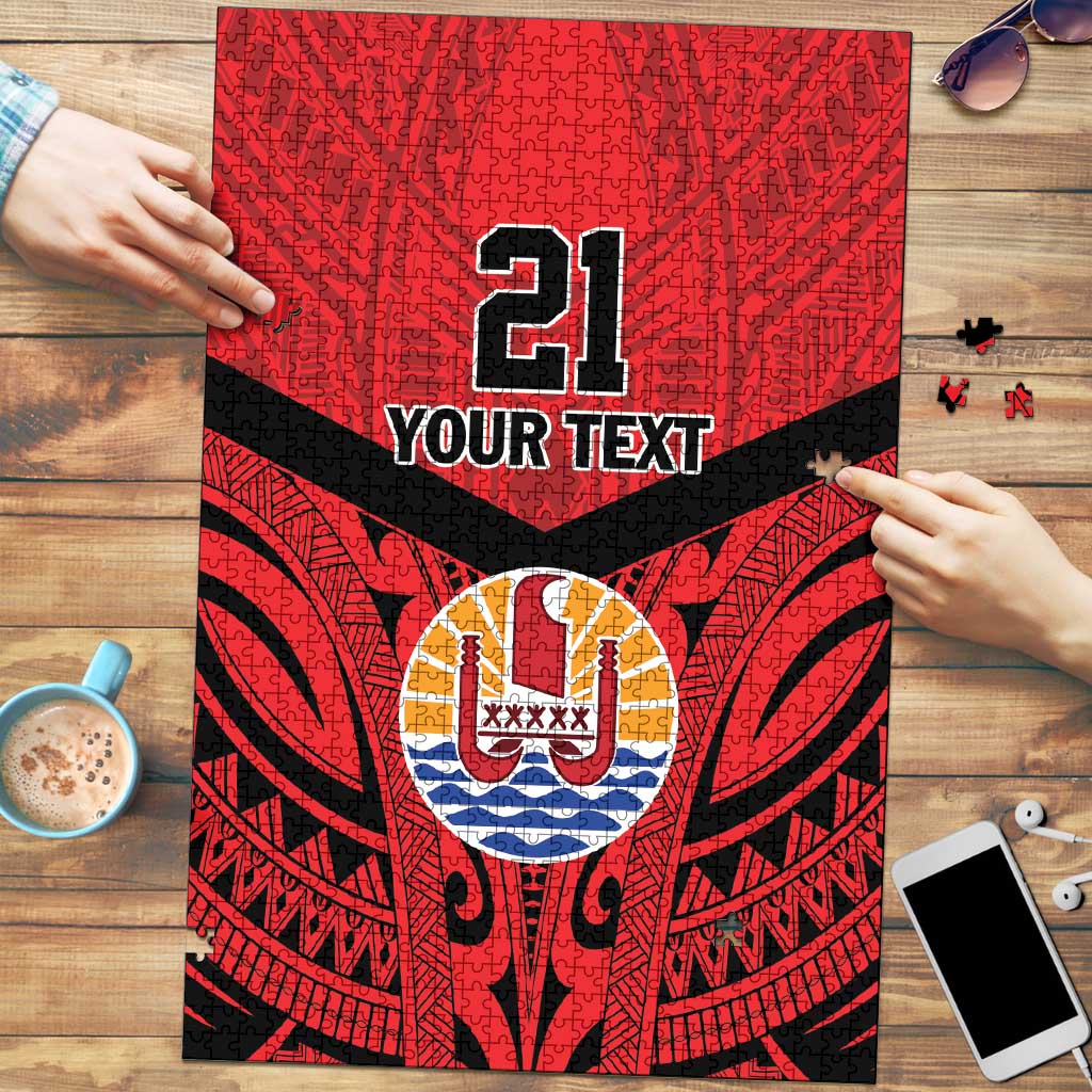 Tahiti Football Custom Puzzle Toa Aito Go Champions LT9 Red - Polynesian Pride