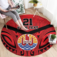 Tahiti Football Custom Round Carpet Toa Aito Go Champions LT9 - Polynesian Pride