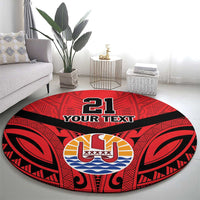 Tahiti Football Custom Round Carpet Toa Aito Go Champions LT9 - Polynesian Pride